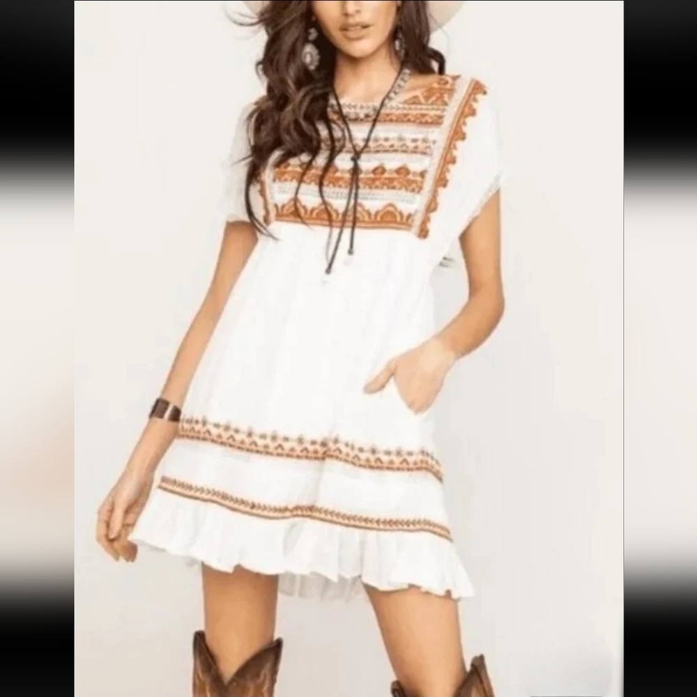 Free People Sunrise Wanderer Dress L